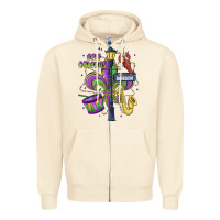 Sandshell new orleans mardi gras streets Zipper Hoodie - MaliasSmallBusiness