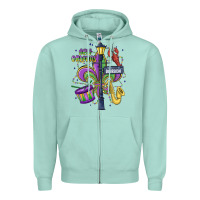 Seafoam new orleans mardi gras streets Zipper Hoodie - MaliasSmallBusiness