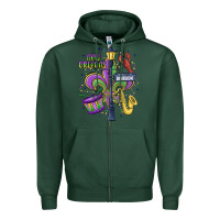 Sports Green new orleans mardi gras streets Zipper Hoodie - MaliasSmallBusiness