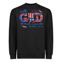 Black with god all things are possible usa Heavyweight Sweatshirt - AdoDesignShop