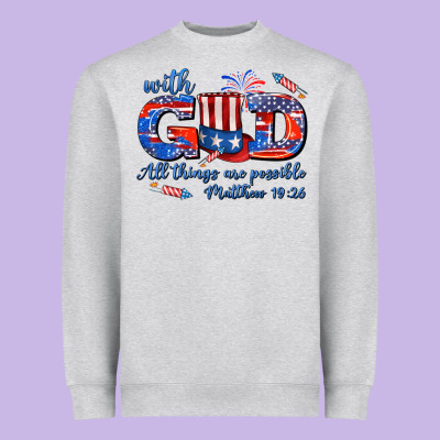 With God All Things Are Possible Usa Heavyweight Sweatshirt Designed By Adodesignshop