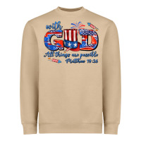 Mushroom with god all things are possible usa Heavyweight Sweatshirt - AdoDesignShop
