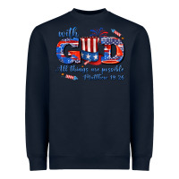 Navy with god all things are possible usa Heavyweight Sweatshirt - AdoDesignShop