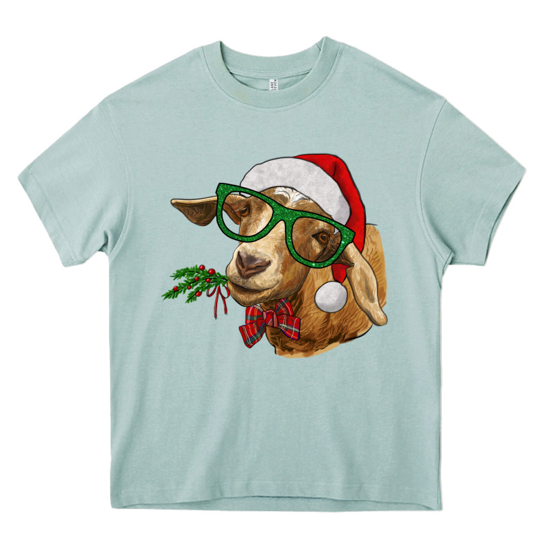 Christmas Glasses Goat Heavy Core Tee by RanaPortraitStore | Teevron