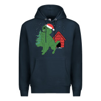 Navy Christmas Dog Premium Hoodie - Bettercallsaul