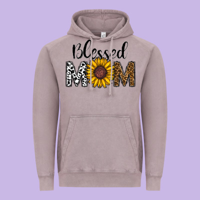 Blessed Mom Vintage Hoodie Designed By Cowhidedigitalart