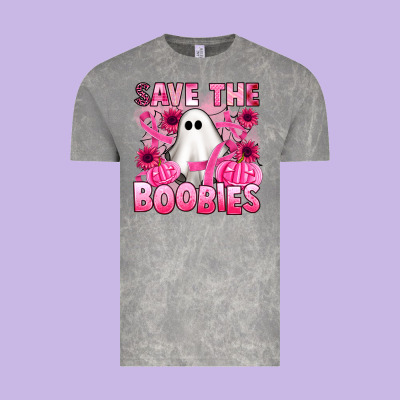 Save The Boobies Vintage Tee Designed By Artiststas