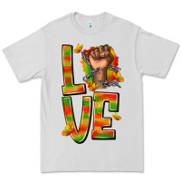 Dove Grey love juneteenth with fist Premium Tee - texasbilliewilder