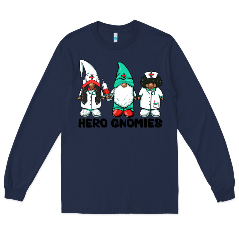 Hero Gnomies African American Nurse Gnomies Medical Gnomies Long Sleeve Tee by BarkalooDesign | Teevron