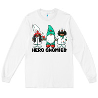 White hero gnomies african american nurse gnomies medical gnomies Long Sleeve Tee - BarkalooDesign