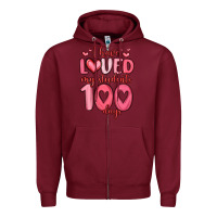 Burgundy i have loved my students 100 days Zipper Hoodie - MaliasSmallBusiness
