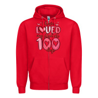 Red i have loved my students 100 days Zipper Hoodie - MaliasSmallBusiness