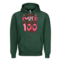 Sports Green i have loved my students 100 days Zipper Hoodie - MaliasSmallBusiness