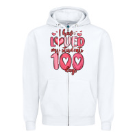 White i have loved my students 100 days Zipper Hoodie - MaliasSmallBusiness