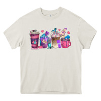 Cream nail hustler coffee cups Heavy Core Tee - texasbilliewilder