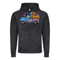 Vintage Black american truck and flag with stars Vintage Hoodie - HRA Design Shop