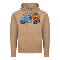 Vintage Coffee american truck and flag with stars Vintage Hoodie - HRA Design Shop