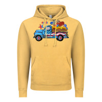 Vintage Mustard american truck and flag with stars Vintage Hoodie - HRA Design Shop