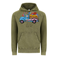 Vintage Olive american truck and flag with stars Vintage Hoodie - HRA Design Shop