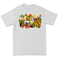 Dove Grey lunch lady coffee cups Premium Tee - Zillion Design Studio