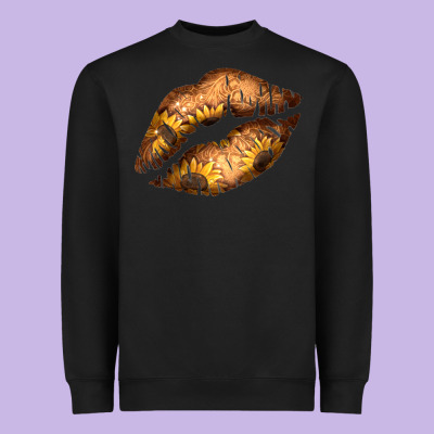 Western Sunflower Lips Heavyweight Sweatshirt Designed By Bettercallsaul