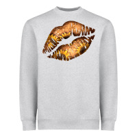 Heather Grey Western Sunflower Lips Heavyweight Sweatshirt - Bettercallsaul