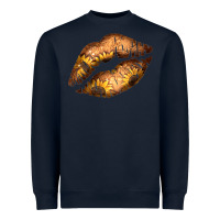 Navy Western Sunflower Lips Heavyweight Sweatshirt - Bettercallsaul