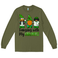 Army Green hanging with my gnomies african american nurse gnomies Long Sleeve Tee - BarkalooDesign