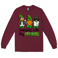 Burgundy hanging with my gnomies african american nurse gnomies Long Sleeve Tee - BarkalooDesign