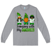 Heather Grey hanging with my gnomies african american nurse gnomies Long Sleeve Tee - BarkalooDesign