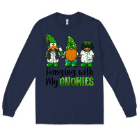 Navy hanging with my gnomies african american nurse gnomies Long Sleeve Tee - BarkalooDesign