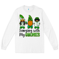 White hanging with my gnomies african american nurse gnomies Long Sleeve Tee - BarkalooDesign