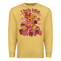 Antique Gold little miss valentine teddy bear Premium Sweatshirt - LillyAllenDesigns