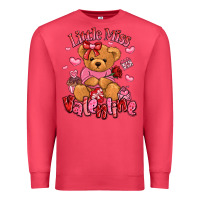 Cardinal little miss valentine teddy bear Premium Sweatshirt - LillyAllenDesigns