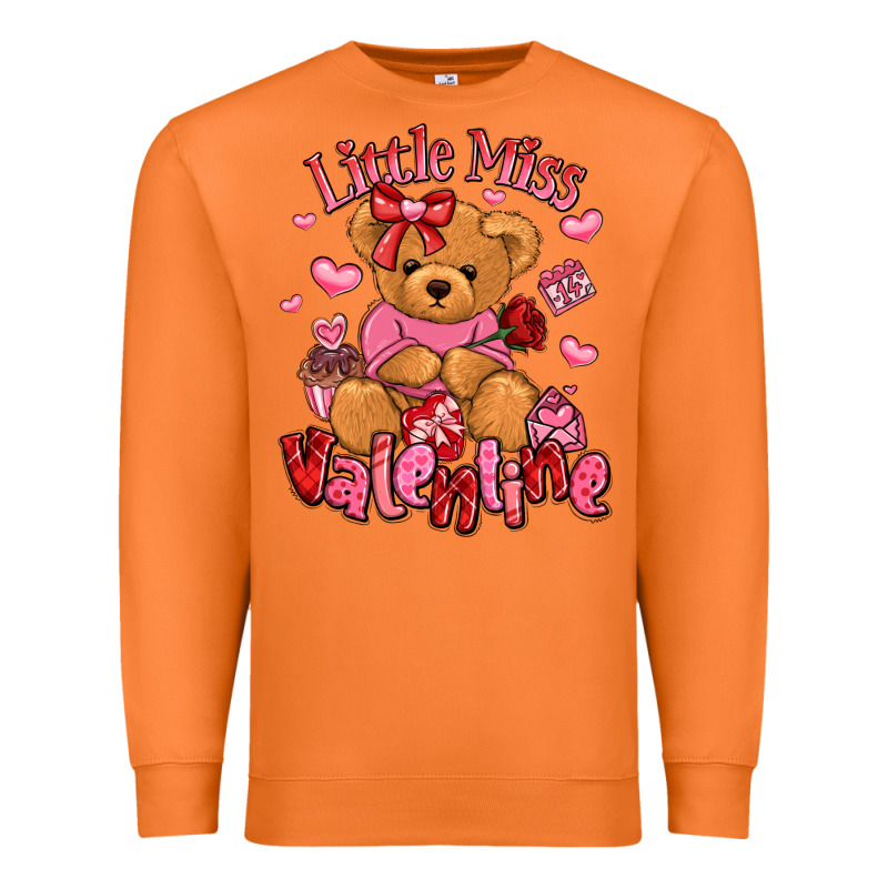 Little Miss Valentine Teddy Bear Premium Sweatshirt by LillyAllenDesigns | Teevron