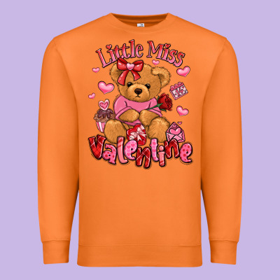 Little Miss Valentine Teddy Bear Premium Sweatshirt Designed By Lillyallendesigns