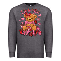 Charcoal Heather little miss valentine teddy bear Premium Sweatshirt - LillyAllenDesigns