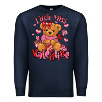 Navy little miss valentine teddy bear Premium Sweatshirt - LillyAllenDesigns