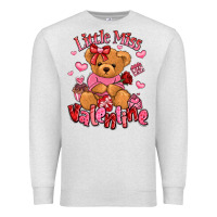 Oatmeal Heather little miss valentine teddy bear Premium Sweatshirt - LillyAllenDesigns