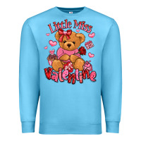 Ocean Blue little miss valentine teddy bear Premium Sweatshirt - LillyAllenDesigns