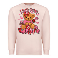 Pale Pink little miss valentine teddy bear Premium Sweatshirt - LillyAllenDesigns