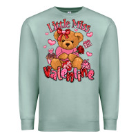 Seafoam little miss valentine teddy bear Premium Sweatshirt - LillyAllenDesigns