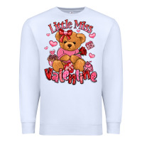 White little miss valentine teddy bear Premium Sweatshirt - LillyAllenDesigns