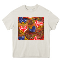 Cream america heart Heavy Core Tee - Artiststas