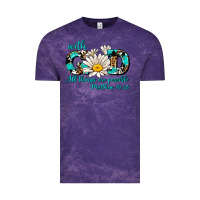 Cloud Purple with god all things are possible daisy Vintage Tee - AdoDesignShop