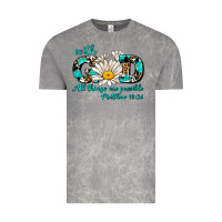 Cloud Rock with god all things are possible daisy Vintage Tee - AdoDesignShop