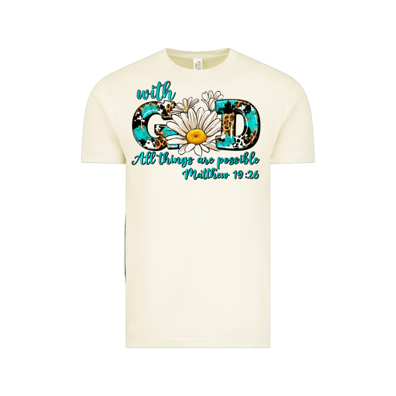 With God All Things Are Possible Daisy Vintage Tee by AdoDesignShop | Teevron