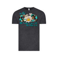 Vintage Black with god all things are possible daisy Vintage Tee - AdoDesignShop