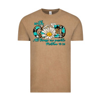 Vintage Coffee with god all things are possible daisy Vintage Tee - AdoDesignShop