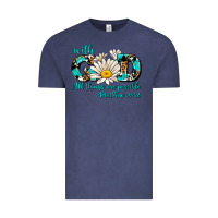 Vintage Denim with god all things are possible daisy Vintage Tee - AdoDesignShop